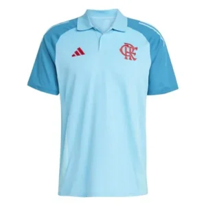 Camisa Flamengo Polo Comissão Técnica Azul Claro - 2025/26